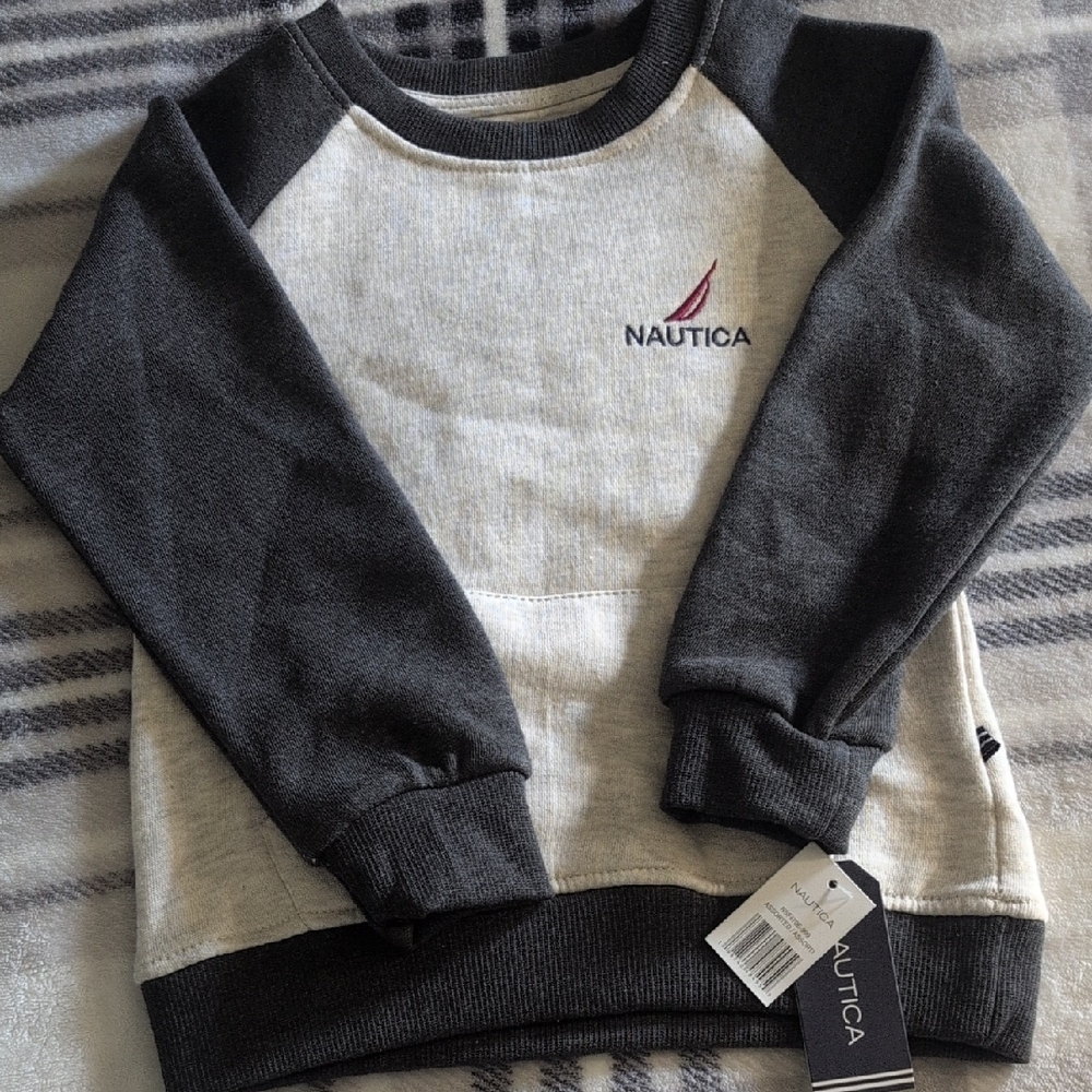 Boy's Nautica Gray And White Sweatshirt
